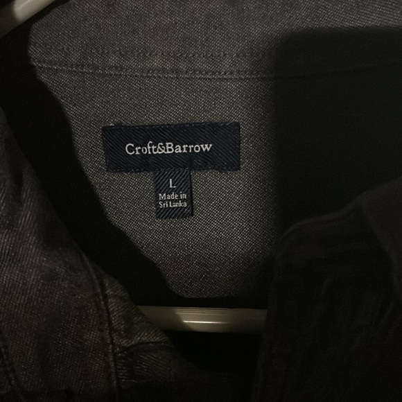 Croft & Barrow gray denim button down shirt size L - Picture 3 of 4